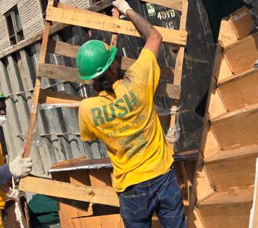 Rush crew working on a construction site